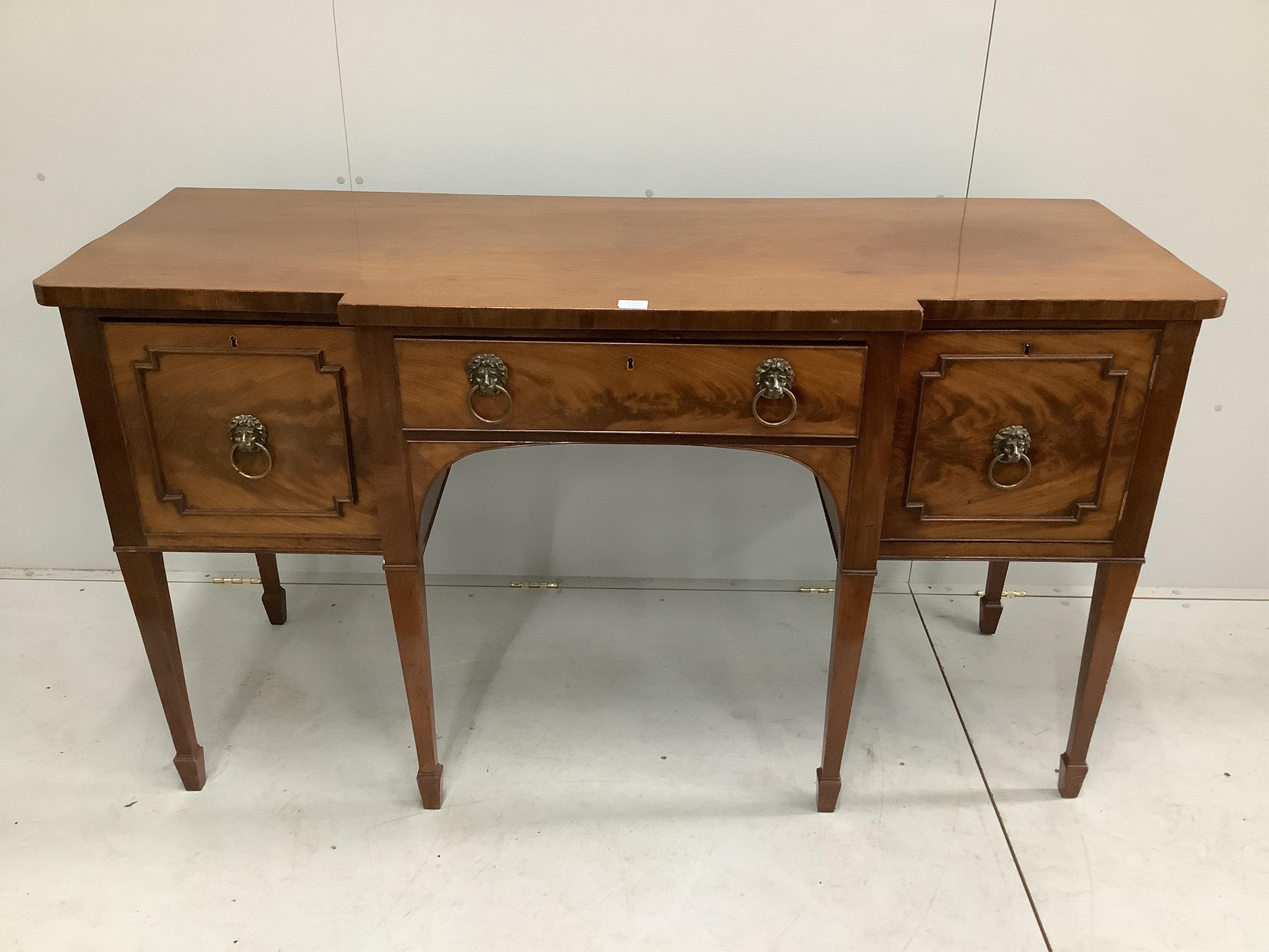 A George IV mahogany breakfront sideboard, width 166cm, depth 63cm, height 94cm